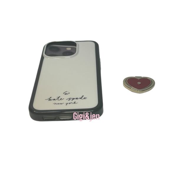 kate spade iPhone 13 Pro Max Case - Black with Red Heart - Picture 8 of 10